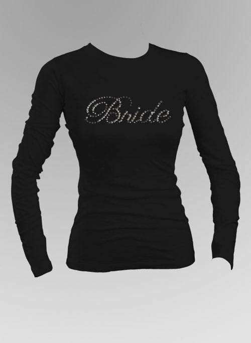 Bride Rhinestone Long Sleeve Top
