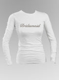 Bridesmaid Rhinestone Long Sleeve Top