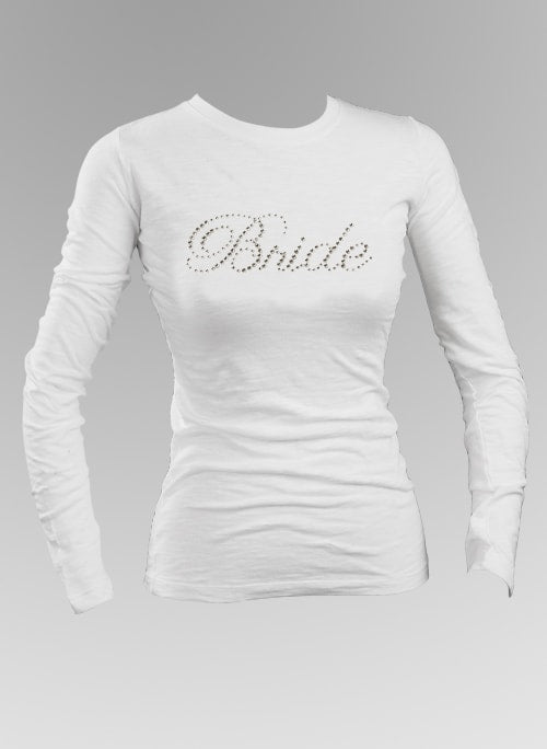 Bride Rhinestone Long Sleeve Top