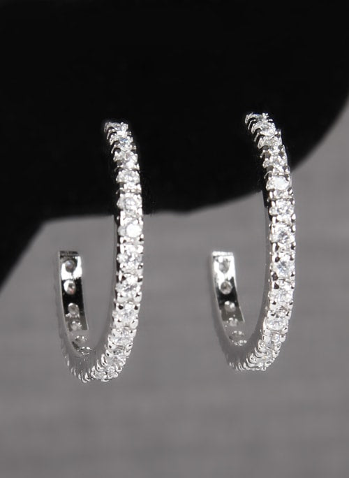 Cubic Zirconia Hoop Earrings
