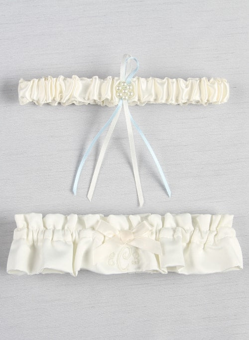 Brocade Embroidered Bridal Garter Set