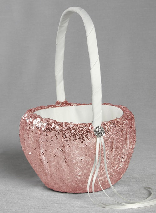 Elsa Matte Sequin Flower Girl Basket