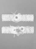 Rhinestone Pearl Garter Set