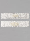 Pearl Applique Garter Set