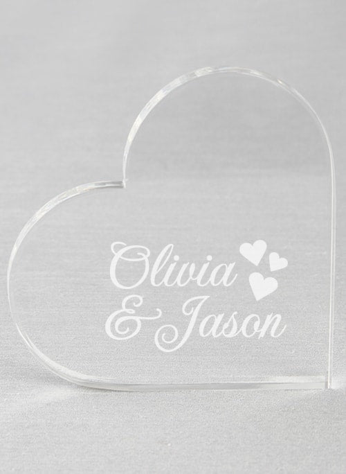 First Names Acrylic Heart