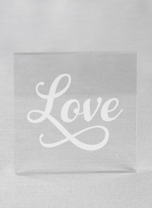 LOVE Acrylic Square Cake Top