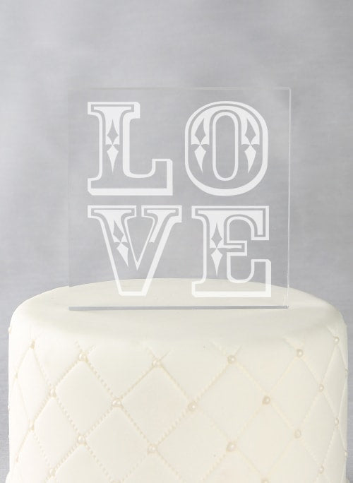 LOVE Acrylic Square Cake Top