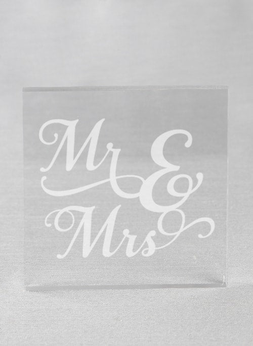 Mr & Mrs Acrylic Square Cake Top