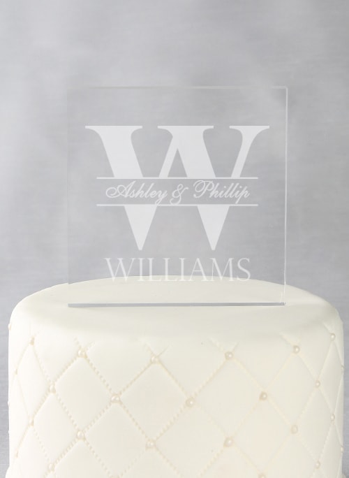 Bold Initial Acrylic Square Cake Top