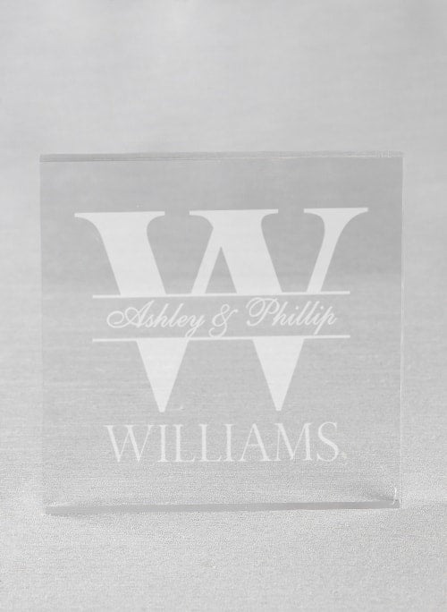 Bold Initial Acrylic Square Cake Top