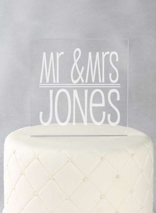 Mr. & Mrs. Acrylic Cake Top