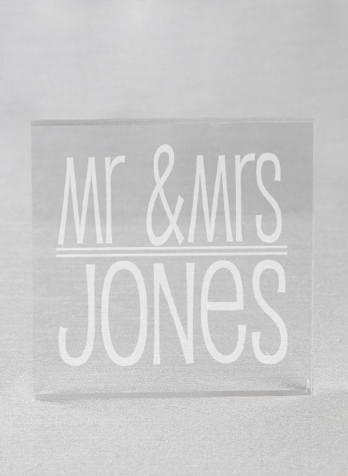 Mr. & Mrs. Acrylic Cake Top