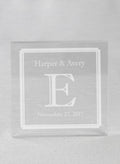 Double Line Border Acrylic Square Cake Top