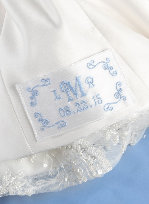 Flourish Border Monogram Dress Label