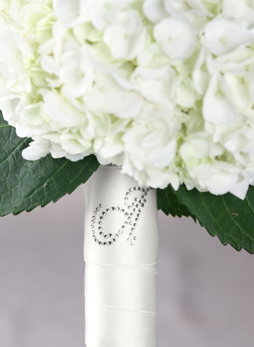 Satin Bouquet Wrap with Rhinestone Initial