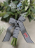 Grosgrain Stripe Bouquet Wrap with Tails