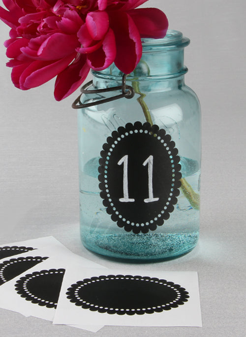 Scalloped Chalkboard Stickers