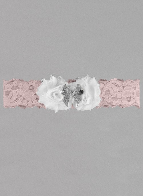 Anastasia Lace Garter - Silver Brooch