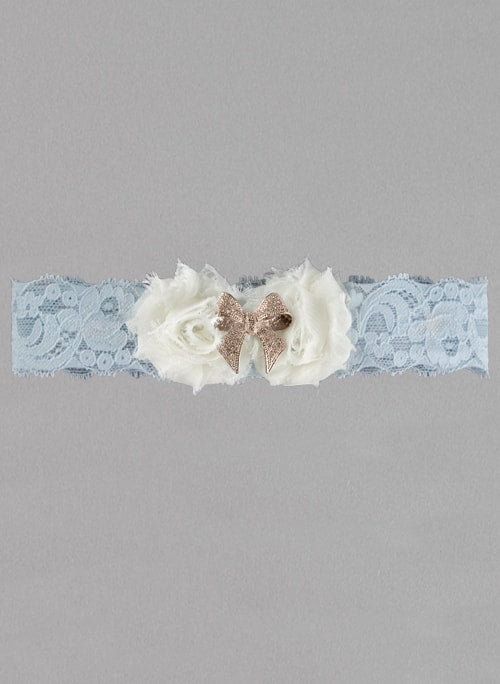 Anastasia Lace Garter, Blue/Ivory, Large
