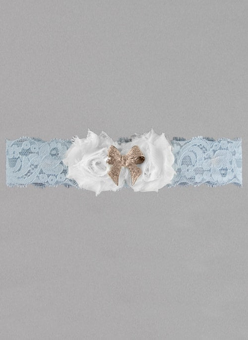 Anastasia Lace Garter, Blue/White, Medium