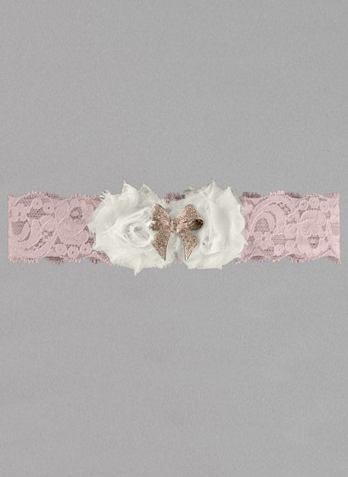 Anastasia Lace Garter, Pink/Ivory, Medium