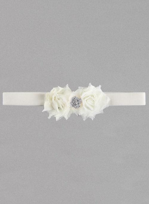 Gisele Velvet Elastic Garter - Silver