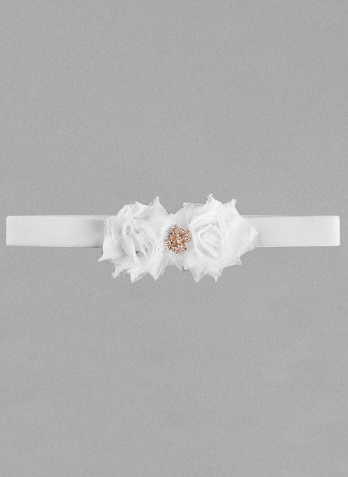 Gisele Velvet Elastic Garter - Rose Gold