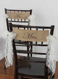 Mr. and Mrs.Burlap Chair Sashes
