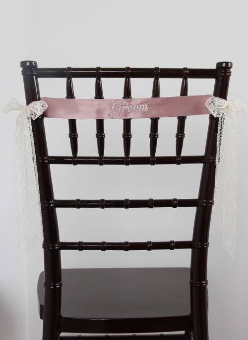 Satin Embroidered Chair Sash