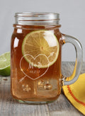 Heart & Initials Mason Jar Mug