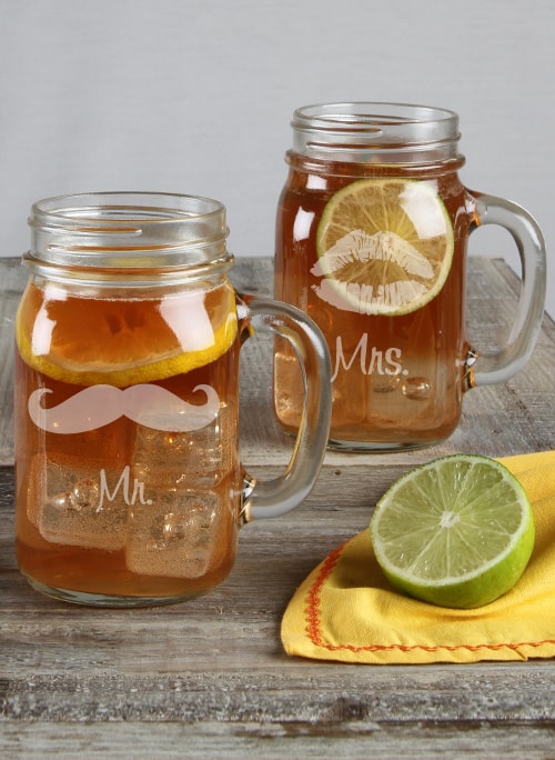 Mr. & Mrs Mason Jar Set 2pc