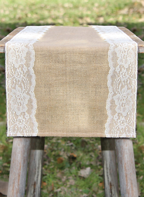 Thick Lace Burlap Table Runner
