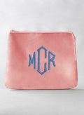 Monogram Embroidered Cosmetic Bag