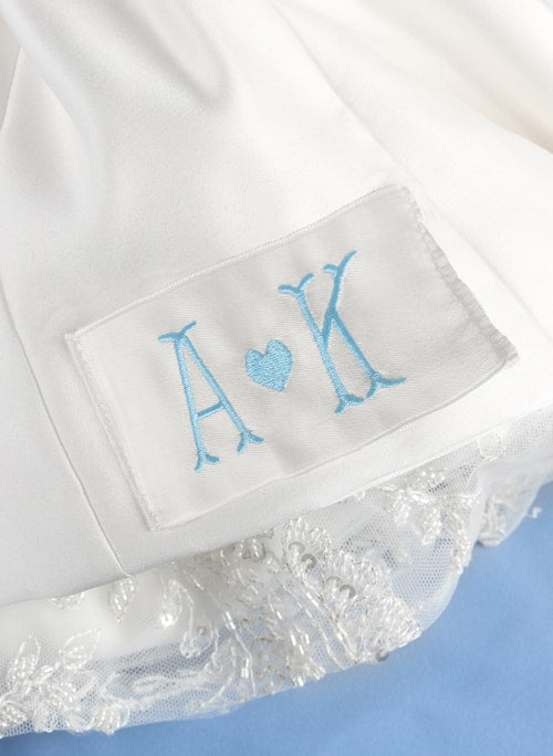 Single Initials with Heart Dress Label
