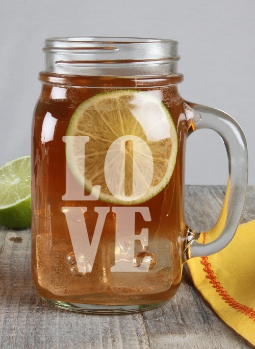 LOVE Mason Jar Mug