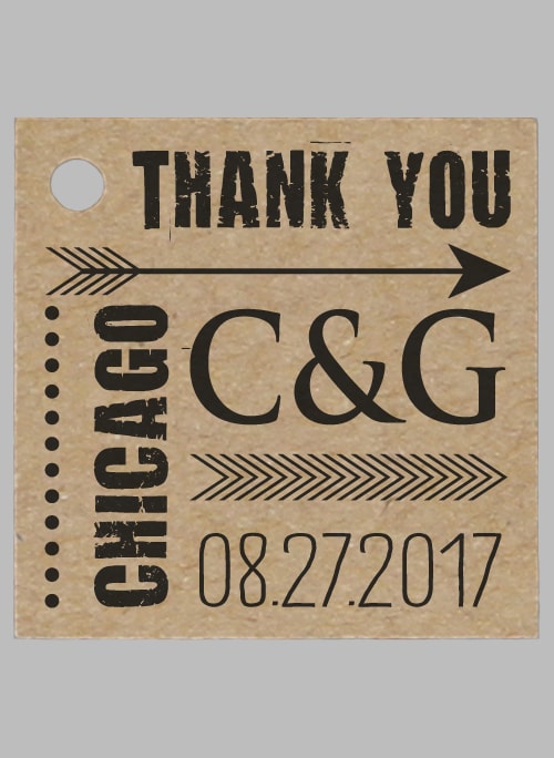 Thank You Initials Favor Tag