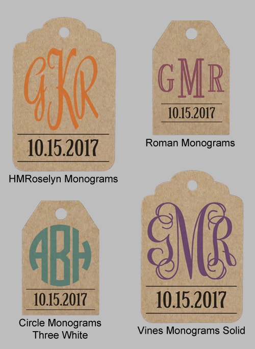 Monogram & Date Favor Tag