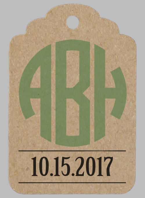 Monogram & Date Favor Tag