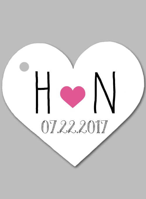 Initials & Date Favor Tag