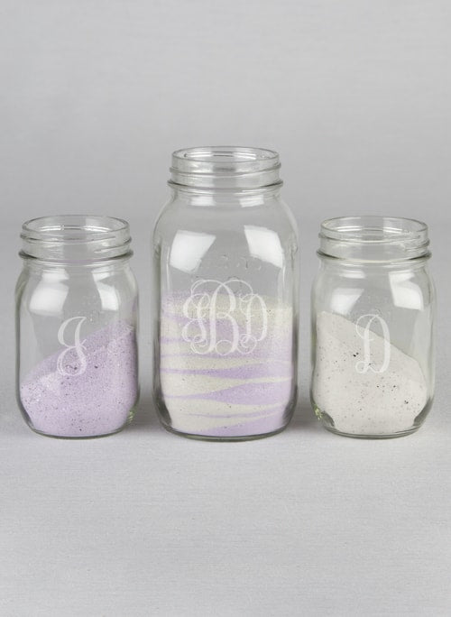Monogram Mason Jars Set