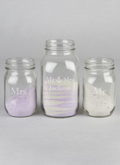 Mr & Mrs w/Anchor Mason Jars Set