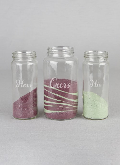 Engraved Cylinder Jar Sand Ceremony