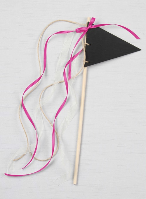 Chalkboard Pennant Wand LG, Ivory