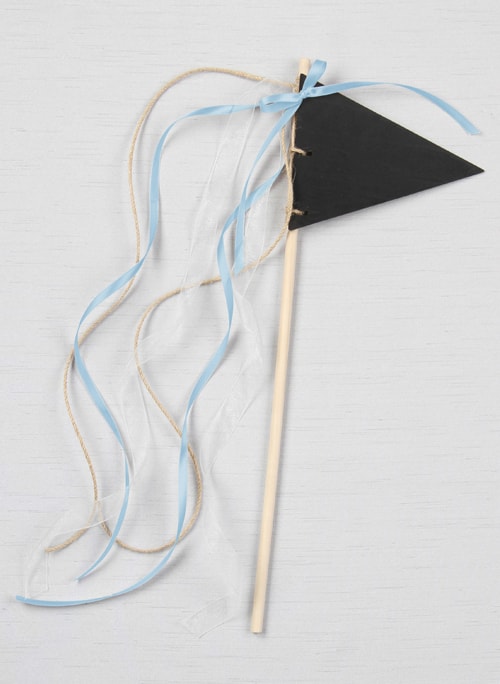 Chalkboard Pennant Wand LG, White