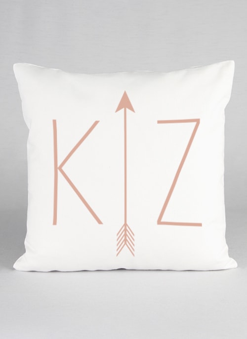 Initials & Arrow Canvas Decor Pillow