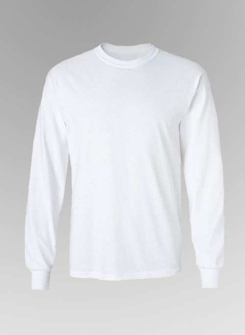 Men's Long Sleeve White T-Shirt-XL