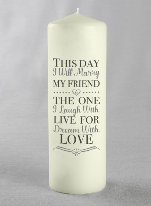 This Day I Marry Pillar Candle