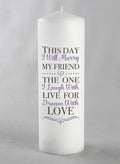 This Day I Marry Pillar Candle
