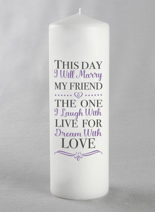 This Day I Marry Pillar Candle