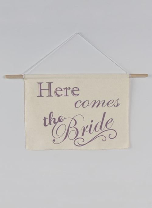 Here Comes the Bride Canvas Sign